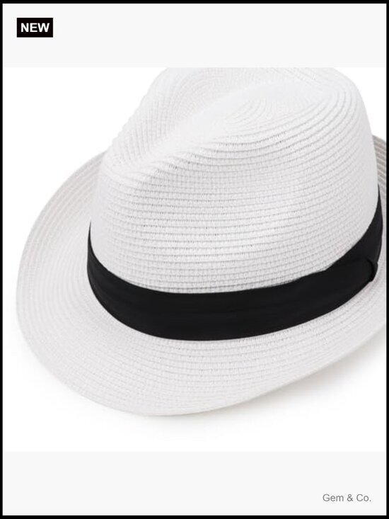 Wide Brim Straw Fedora Sun Hat with UPF 50+ Roll Up for Beach Travel main image 4